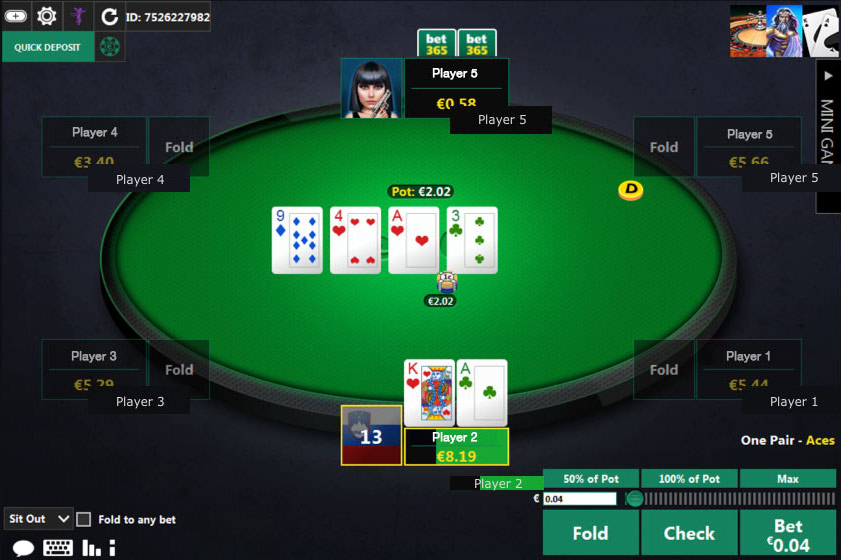 Chơi bài tố tại bet365 Poker